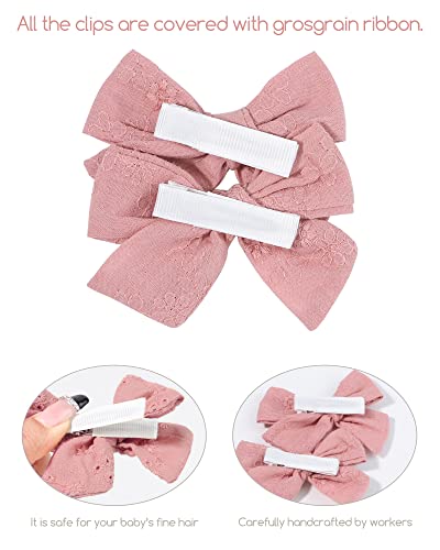 Doboi 20Pcs 3.3 Inch Baby Hair Bows Baby Girls Hair Clips Cotton Linen Handmade Hair Bows Clips For Girls Solid Color Boutique Hair Accessories For Baby Toddlers Kids #TOP2