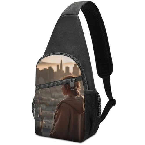 Mochila tipo sling banda cruzada para senderismo casual miniatura 1
