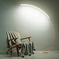 NUÜR Arc Floor Lamp, 67" Tall Gold LED Modern Standing Floor Lamp with Remote Control, Arched Bright Floor Lamps for Living Room Bedroom Office Home