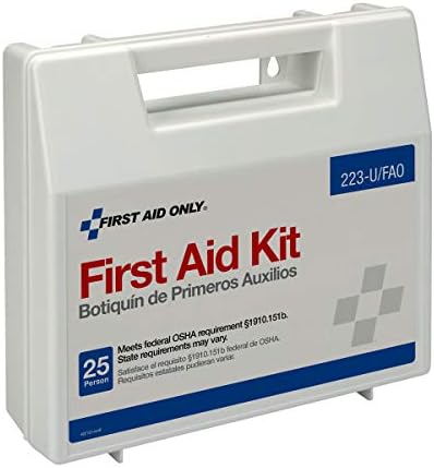 First Aid Only 223-U 25 Person Bulk First Aid Kit, 106-Piece Kit, White