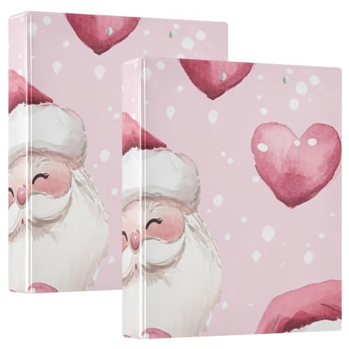 Classeur à 3 anneaux de 3,8 cm rose Père Noël, l'accessoire idéal pour l'université