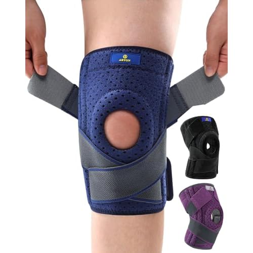 ABYON Kniebandage Verstellbare Knieorthesen mit Seitlichen Stabilisatoren und Patella-Gelpolstern für Männer Damen Knieschmerz, Meniskusriss, Arthritis, Gelenkschmerz (S/M)