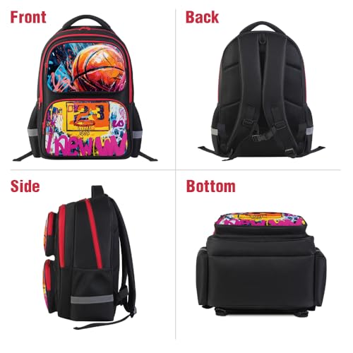 School Backpack for Boys, Basketball Backpack for Kid Backpack Suitable for 6-18 Kid, for Children Teens Elementary Middle School Bookbag Travel Back.2