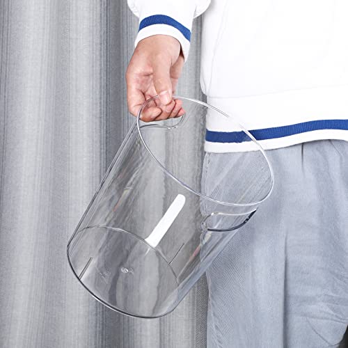4 Pack Small Trash Can 1.5 Gallon Clear Plastic Wastebasket Round Small Garbage Can Container Bin With Handles For Bathroom Kitchen Countertop Sink Office Bedroom Home Dorm Room Waste Basket #TOP5
