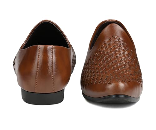Image of LOUIS STITCH Men's Ethnic Weaved Textured Slip On Mojari's | Stylish Nagra Juti for Men | Lightweight and Comfortable Stylish Juti's and Mojari's for Kurta Pajama | LSAXNGWE