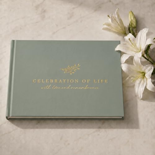 Image of ZICOTO Beautiful Funeral Guest Book for The Celebration of Life - The Perfect Hard Cover in Loving Memory Book with Ample Space to Sign in for Guests - Premium Craftsmanship for Honoring Loved Ones