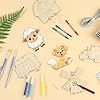 gisgfim 16 Pack Farm Animals Crafts for Kids Wind Chime Kits Make Your Own Farmhouse Wind Chime Wooden DIY Coloring Arts Crafts for School Home Barnyard Tractor Party Hanging Decoration Supplies Favor #4