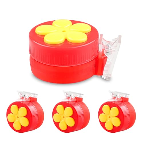 PiiSheou 4 Pack Handheld Hummingbird Feeders, Mini Plastic Window Hummingbird Feeders with Clips for Balcony Railing,Flowerpot,Tree Branch