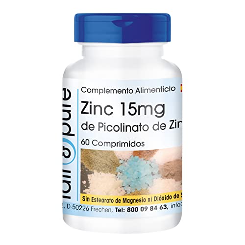 Zink 15mg - Suplemento de Picolinato de Zinc vegano - Alta pureza - 60 Cápsulas