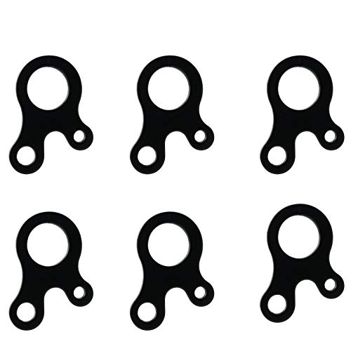 Heyous 6Pcs Stainless Steel 3 Hole Survival Buckle Rope Tensioner Windproof Rope Buckle For Tent Camping Hiking Backpacking Outdoor Activity, Black #TOP21
