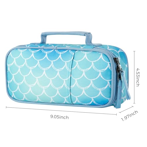 Image of Choco Mocha Mermaid Pencil Case for Girls, Soft Pencil Case Kids Pencils Pouch for Kindergarten Girls, Blue
