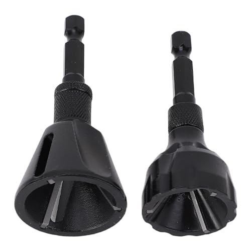 2Pcs Metal deburring Chamfer Tool, Tungsten Steel 3 Flute Hex Shank Screw Burr Remover 3 to 20mm 5 to 25mm, Drill Bit Burr Remover for Metal Deburring