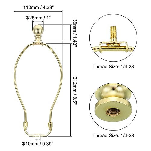 PATIKIL 8.5 Inch Lamp Harp Kit with Finial, 2 Set Detachable Shade Bracket Holder - Image 2