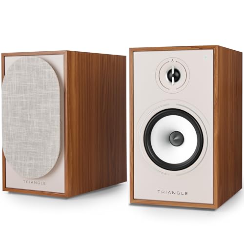 Triangle - Enceintes Actives BOREA BR03 Connect - Enceintes Bibliothèque Bluetooth avec Amplificateur 2X 60W - Audio HD - Entrées Phono/Platine TV Arc & USB...