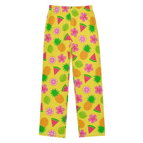 ZZXXB Grapefruit Pineapple Boys Long Pants Soft Trousers Elastic Waist Kids Lounge Bottoms with Pockets S-XL