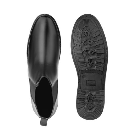 ROCKFIELD Store ROCKFIELD Classic Chelsea Boots for Men (Black, UK 10) - Image 4