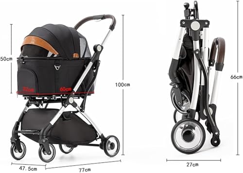 Cochecito para perros separable y multifuncional en elegante color gris 8