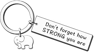 AMZQ Elephant Keyring Inspirational Gifts for Women Men Boy Girls Graduate Don't Forget How Strong You are Uplifting Gift Keyring for Best Friend Family Graduation Birthday Christmas Gifts