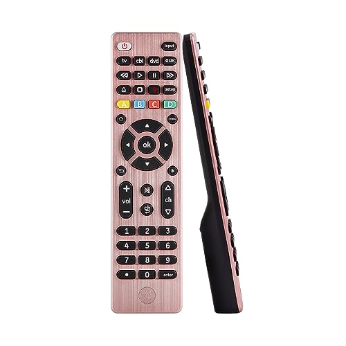 GE Universal Remote Control for Samsung, Vizio, LG, Sony, TCL, Roku, Apple TV, TCL, Panasonic, Smart TVs, Streaming Players, Blu-ray, DVD, 4-Device, Rose, 32934