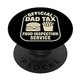 Official Dad Tax Food Inspection Service Badge Humour Papa PopSockets PopGrip Adhésif
