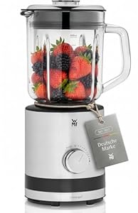 WMF KITCHENminis Blender 0.8 L, Compact model in hoogwaardig Cromargan® RVS, 5 Instelbare Snelheden en Pulse-Functie, Afneembare glazen kan met schenktuit en praktisch handvat, veiligheidsschakelaar
