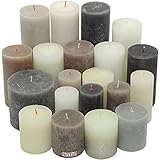 6 kg Rustic Stumpenkerzen durchgefärbt Rustik Qualität Kerzen Set Kerzenpaket Mix gemischt nach...