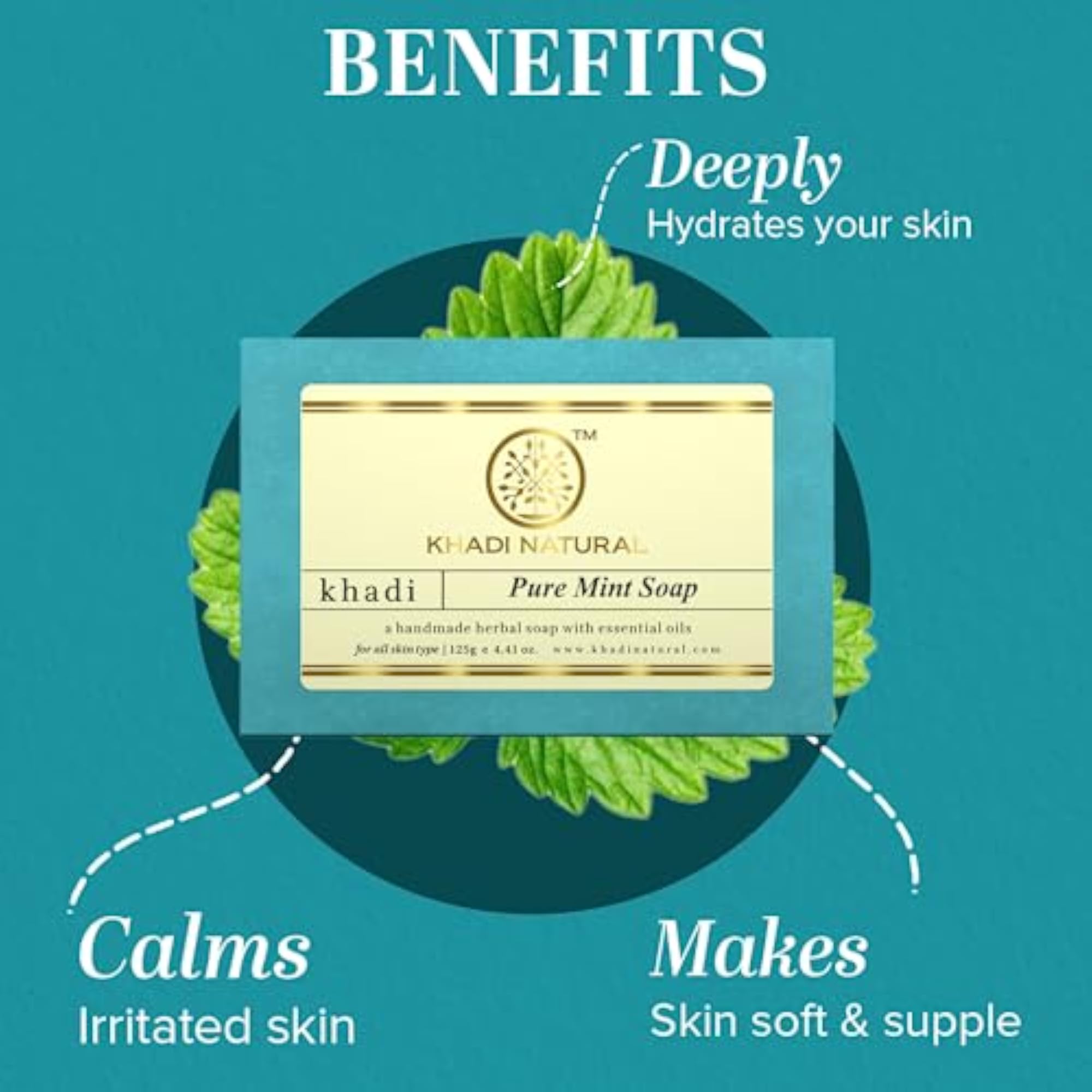 Herbal Mint Soap, Herbal and Antiseptic Properties, Pack of 7
