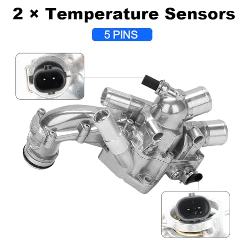 Image of Upgraded Aluminium Engine Coolant Thermostat Housing Compatible with Mini Cooper 2011-2016, Cooper Countryman 2011-2017, Cooper Paceman 2013-2016, 1.6L, Replacement for 11538671513 11537647305 | Compatible with Countryman 2011-2016, Paceman 2013-2016 1.6L, Replacement for 11538671513 -Aluminium Engine Coolant Housing