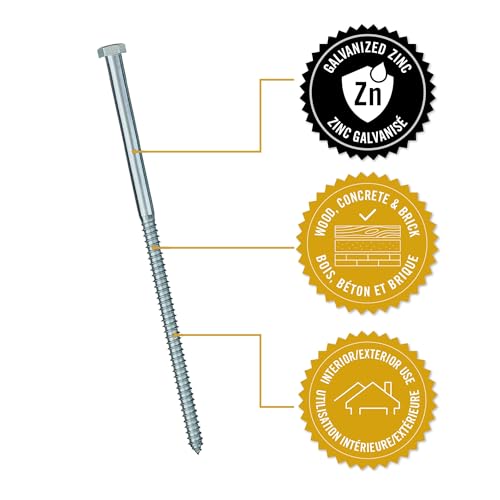 Image of Nuvo Iron - 1 /2-in x 10-in Hex Head Zinc Plated Galvanized Lag Bolt, 6 Pieces