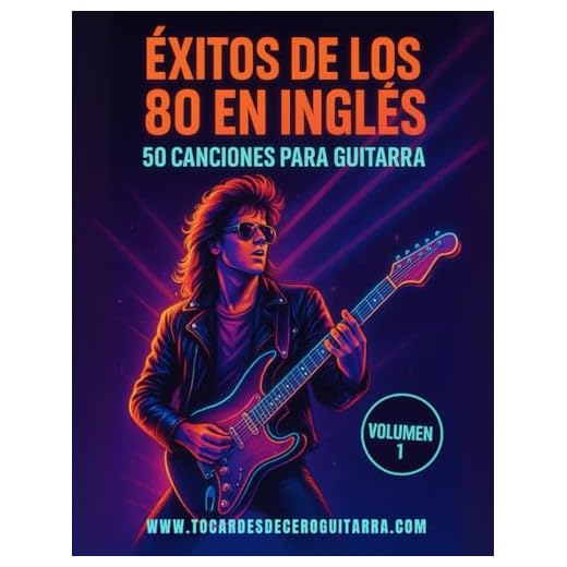 Éxitos de los 80 en Inglés – 50 Canciones para Guitarra (Volumen 1): Incluye letras, acordes originales y guía de rasgueo de los grandes clásicos ochenteros.