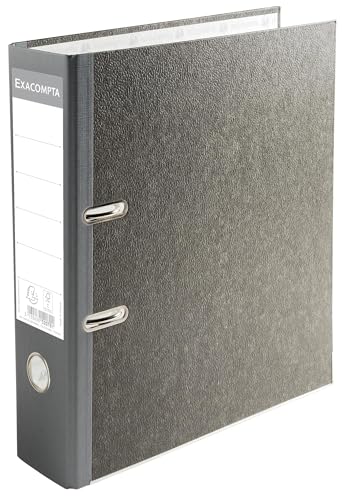 Classeur a levier papier marbre gris dos de 70mm - avec perforateur - a4 – Vignette