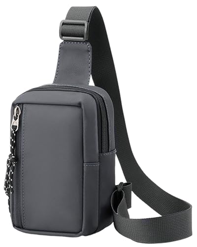 HAUMAUH Marsupio Uomo Borsello Tracolla Zaino Monospalla Borsa Running (Grigio)