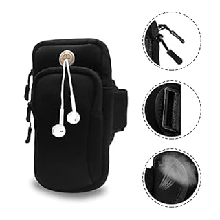 Running Armband Phone Holder, Strap for phone running, Mobile Armband Bag, Compatible for iPhone XS MAX XR 12/11/8/7 Plus,Cellphone Up to 6.3" (Black)