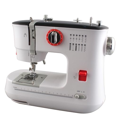 MObyat Máquina de Coser Industrial, máquina de Coser automática portátil de 7.2 W, Costura inversa automática, 12 Puntadas integradas, 6 Capas de Tela Gruesa, Ideal para Manualidades Profesionales