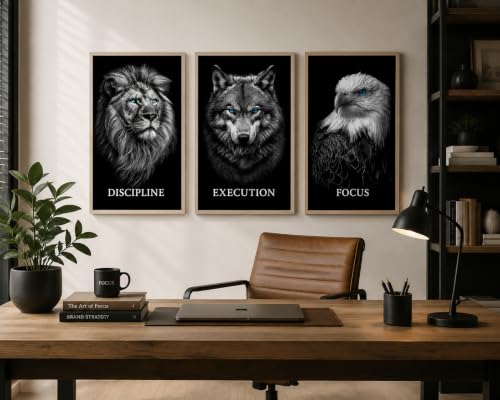 Image of DAKSHESTRY ARTWORKS Superhero Motivational Wall Art Set of 3 | Premium Framed Posters for Bedroom, Living Room & Office | Red Theme Modern Wall Decor | Ready to Hang |size- 9inch x12 inch each frame