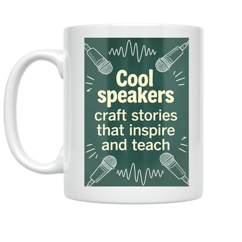 Personal Branding Speaker Coffee Mug - Cool Speakers Craft Stories - 11 oz White Ceramic - Confident Educational Design