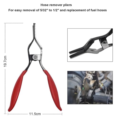Image of TOOLEAGUE 4Pcs Hose Clamp Pliers Set,Auto Repair Tool Kit | Long Reach Wire Spring Pliers, Hose Removal Tool Pinch Pliers for Car Repairing