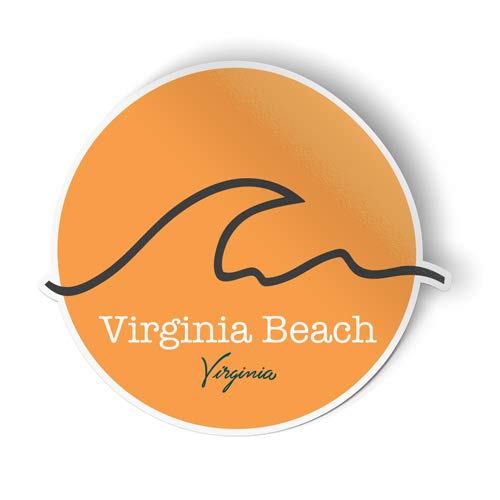 Squiddy Virginia Beach Virginia Wave - Vinyl Sticker Decal for Phone, Laptop, Water Bottle (2.5" high)