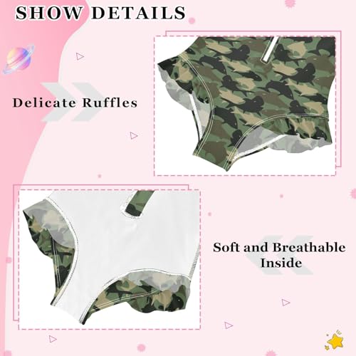 Girls Swimsuits Long Sleeve Bathing Suits Camouflage Shark UPF 50+ Sun Protection Swimwear 3-12 Years4