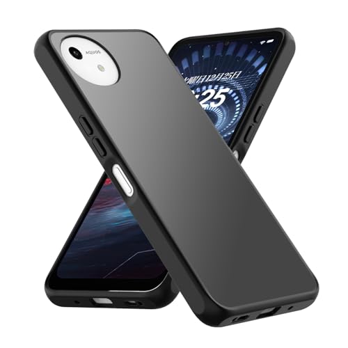 iYiTai AQUOS Wish5 ケース SH-52F SH-M32 バンパー 2重構造 [TPU+PC] ストラップホール付き 薄型 軽量 落下防止 傷防止 アクオス ウィッシュ5 カバー(マット・ブラック)