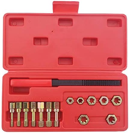 Ctooltool 15Pcs Metric Thread Chaser Set, Universal Rethreading Tool Rethreader Taps & Dies Thread Restorer Kit, Rethread Repair Tool