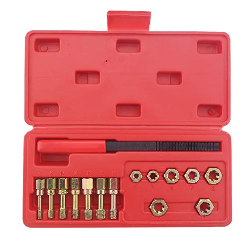 Ctooltool 15Pcs Metric Thread Chaser Set, Universal Rethreading Tool Rethreader Taps & Dies Thread Restorer Kit, Rethread Repair Tool #TOP17