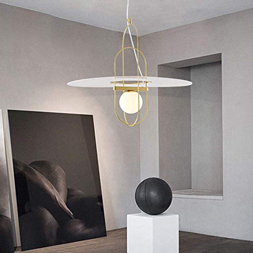 Dôme lumière nordique lustre doré blanc verre suspension salon chambre