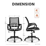 NEO CHAIR Office Chair Computer Desk Chair Gaming Ergonomic Mid Back Cushion Lumbar Support with Comfy Mesh Adjustable Swivel Rolling Home (Black) - Image 3