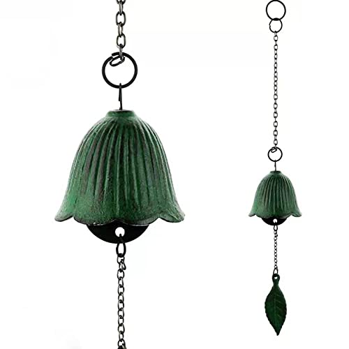 Oavand Japanese Traditional Lucky Small Wind Chimes For Outside, Iwachu Cast Iron Bless Temple Wind Bell Memorial And Sympathy Leaf Wind Chimes Indoor Garden Bell, Patio, Balcony (Green Leaf) #TOP2