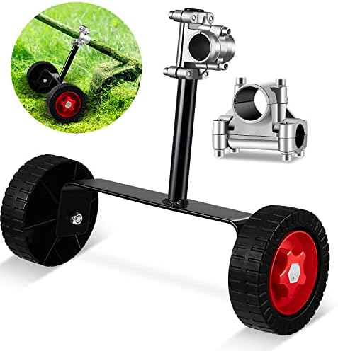 Fabbay Adjustable Support Wheels Auxiliary Wheels 26mm(1 Inch) and 28mm(1.1 inch) Weed Walk Behind String Trimmer for Weed Grass Cutter Gas String Trimmer(Black)