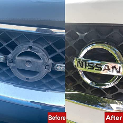 Plustor Car Front Grille Emblem For Niss An 2005-2016 Frontier,08-16 Xterra, 05-12 Pathfinder,Auto Vehicle Chrome Abs P1 Logo #TOP4