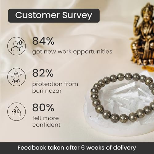 Image of Astrotalk Raw Pyrite Bracelet with Selenite Plate | Stone of Wealth, Abundance & Protection | Pyrite Stone for Wealth, Prosperity & Good Luck | Crystal Bracelet for Man & Woman | Gift for Man & Woman