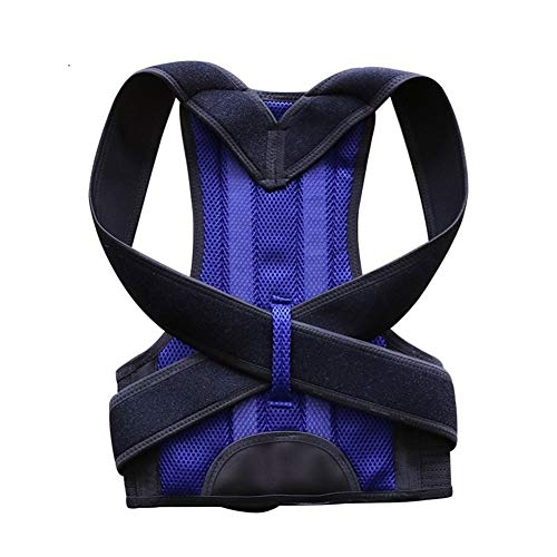 Corrector de Postura para Espalda, clavícula, Columna Vertebral, Hombros, Soporte Lumbar, corsé Corrector, cinturón pedicura para Hombres y Mujeres (Azul S)