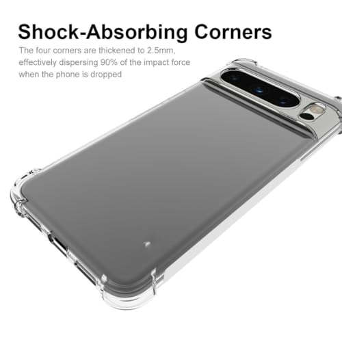 Image of for Google Pixel 8 Pro 5G Case Phone Case Clear Transparent Reinforced Corners TPU Shock-Absorption Flexible Cell Phone Cover for Google Pixel 8 Pro 5G - Transparent